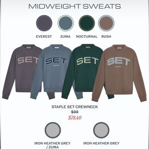 Set active staple set crewneck